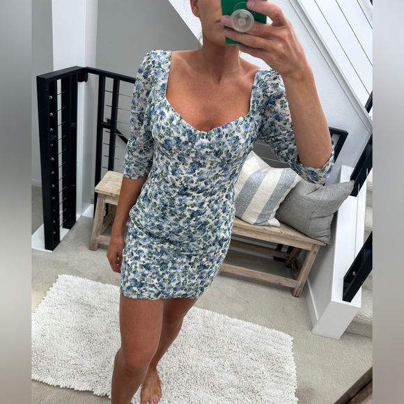 Cotton Candy Dresses & Skirts - Cotton Candy LA blue & green long sleeve ruffle mini dress formal wedding NWT M